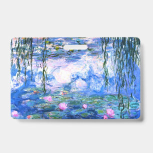 Tarjeta De Identificación Lirios de agua rosados de Monet 