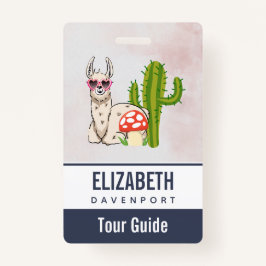 Tarjeta De Identificación Llama de Guay con gafas de sol con forma de corazó