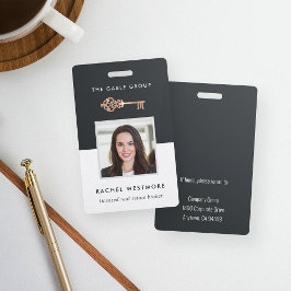 Tarjeta De Identificación Llave Antigüo | Identificación Fotográfica de Empl