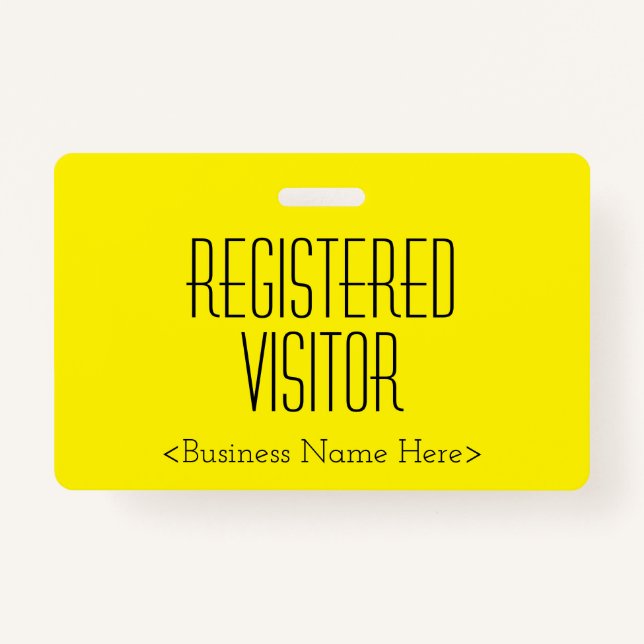 Tarjeta De Identificación Llave de moda para "VISITANTES REGISTRADOS" (Anverso)
