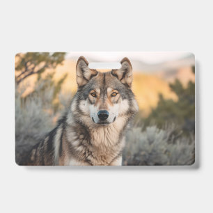 Tarjeta De Identificación Lobo en la naturaleza
