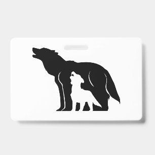 Tarjeta De Identificación Lobos blancos y negros