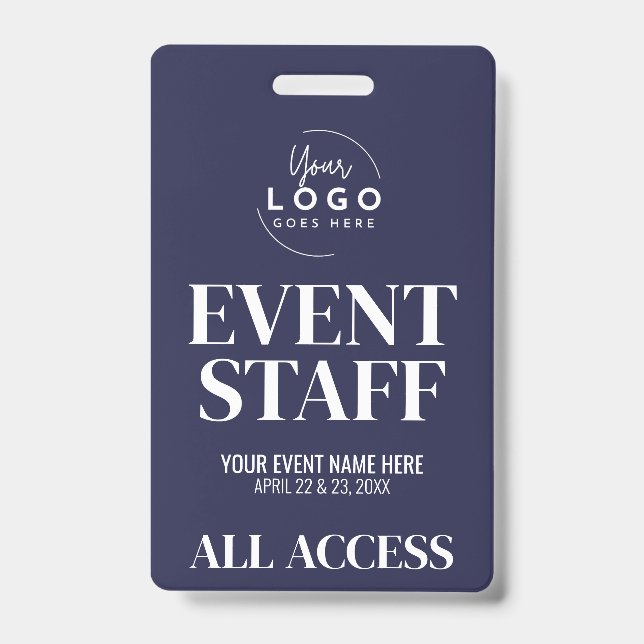 Tarjeta De Identificación Logo All Access VIP Event Staff (Parte frontal)