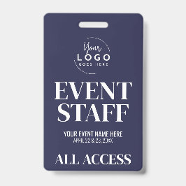 Tarjeta De Identificación Logo All Access VIP Event Staff