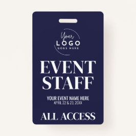 Tarjeta De Identificación Logo All Access VIP Event Staff
