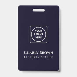 Tarjeta De Identificación Logo azul de la marina | ID de empleado profesiona