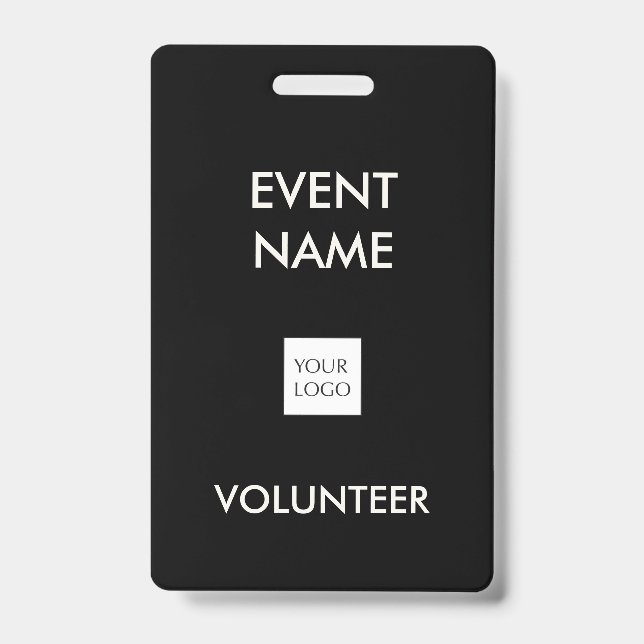 Tarjeta De Identificación Logo de Black and Ivory Event Volunteer (Anverso)