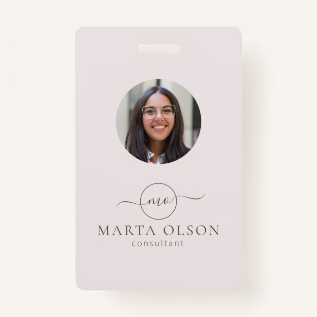 Tarjeta De Identificación Logo de Círculo moderno Id. de empleado Código de  (Anverso)