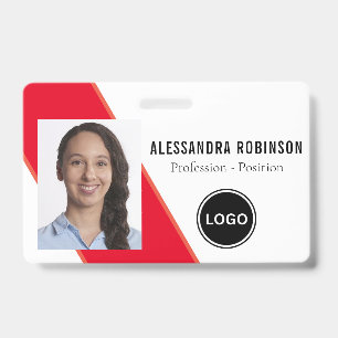 Tarjeta De Identificación Logo de código de barras fotográfico de los emplea