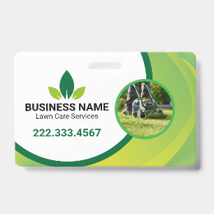 Tarjeta De Identificación Logo de Green Leaf Lawn Care para paisajismo