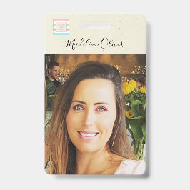 Tarjeta De Identificación Logo de identificación fotográfica Código QR Insig