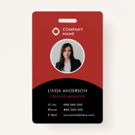 Tarjeta De Identificación Logo de la Compañía de fotografía de empleados mod