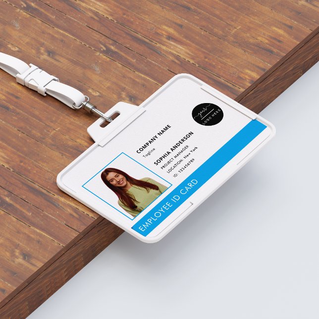 Tarjeta De Identificación Logo de la Compañía Verde Profesional Foto del Emp (Subido por el creador)