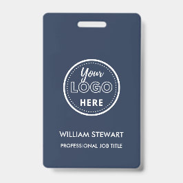 Tarjeta De Identificación Logo de la empresa Navy Blue Empleados