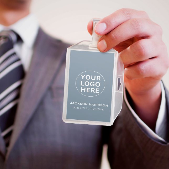 Tarjeta De Identificación Logo de la empresa profesional Dusty Blue ID Staff (Subido por el creador)