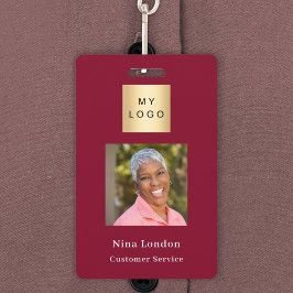 Tarjeta De Identificación Logo de negocios con el nombre de la foto en Borgo