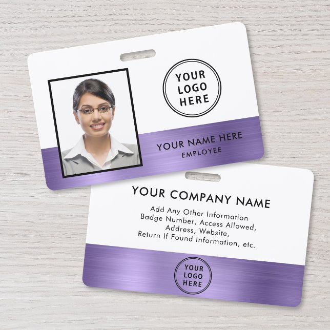 Tarjeta De Identificación Logo de Purple Metallic Insignia de identificación (Subido por el creador)