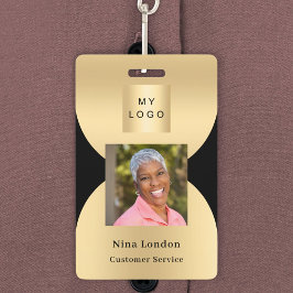 Tarjeta De Identificación Logo del negocio del código QR del arco de la foto