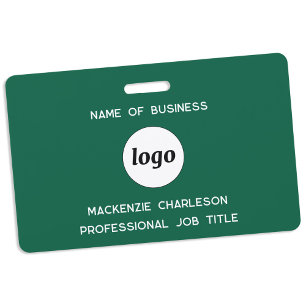Tarjeta De Identificación Logo Empresa Profesional Nombre Verde Bosque