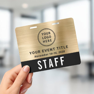 Tarjeta De Identificación Logo Personal VIP Tripulación Proveedor Evento ID 