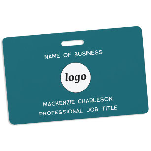 Tarjeta De Identificación Logo Profesional Empresa Verde Turquesa Nombre