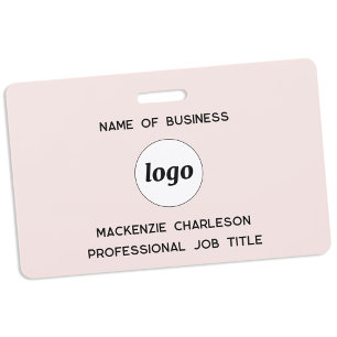 Tarjeta De Identificación Logo Profesional Negocio Rubor Rosa Nombre