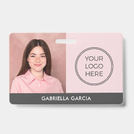 Tarjeta De Identificación Logo rosa moderno ID de empleado