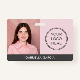 Tarjeta De Identificación Logo rosa moderno ID de empleado