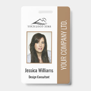 Tarjeta De Identificación Logotipo básico de la empresa Foto Seguridad de l