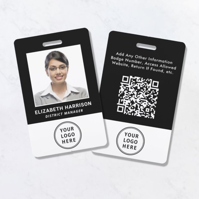 Tarjeta De Identificación Logotipo Código QR, identificación de la foto del  (Subido por el creador)