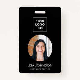 Tarjeta De Identificación Logotipo comercial moderno Código QR Insignia para