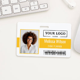 Tarjeta De Identificación Logotipo comercial personalizado Código de barras