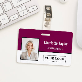 Tarjeta De Identificación Logotipo Comercial Personalizado Foto del Empleado