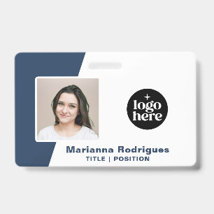 Tarjeta De Identificación Logotipo Corporativo Foto Código de Barras Identif