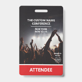 Tarjeta De Identificación Logotipo de acceso rojo Código QR Asistentes a la 