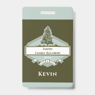 Tarjeta De Identificación Logotipo de árbol genealógico personalizado Insign