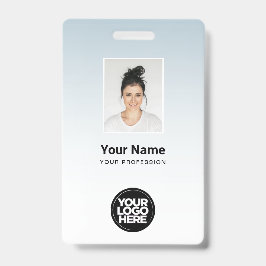 Tarjeta De Identificación Logotipo de código de barras de foto de empleado a