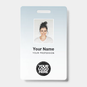 Tarjeta De Identificación Logotipo de código de barras de foto de empleado a