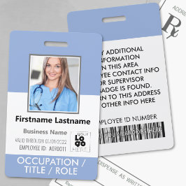 Tarjeta De Identificación Logotipo de código de barras de foto de personaliz