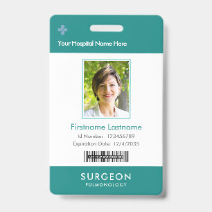 Tarjeta De Identificación Logotipo de código de barras de foto del médico pe