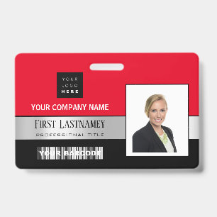 Tarjeta De Identificación Logotipo de código de barras del empleado Escáner