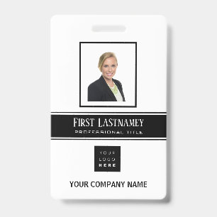 Tarjeta De Identificación Logotipo de código de barras del empleado Escáner