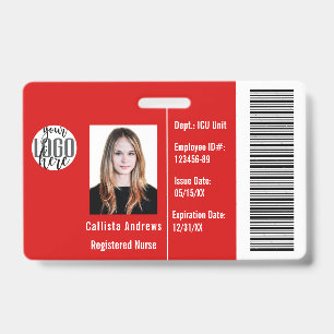Tarjeta De Identificación Logotipo de código de barras del nombre de la foto