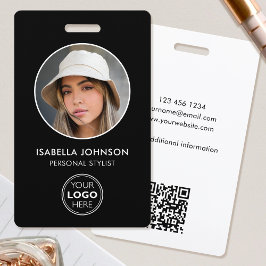 Tarjeta De Identificación Logotipo de código QR de foto de identificación co