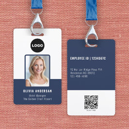 Tarjeta De Identificación Logotipo de código QR de foto de identificación de