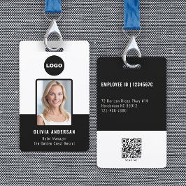Tarjeta De Identificación Logotipo de código QR de foto de identificación de