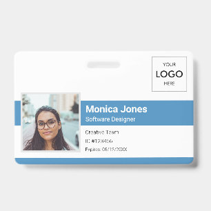 Tarjeta De Identificación Logotipo de código QR de identificación de foto de