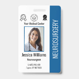 Tarjeta De Identificación Logotipo de empleado de hospital personalizado y I