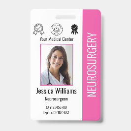 Tarjeta De Identificación Logotipo de empleado de hospital personalizado y I