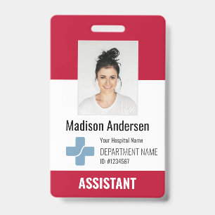 Tarjeta De Identificación Logotipo de empleado de hospital personalizado y I